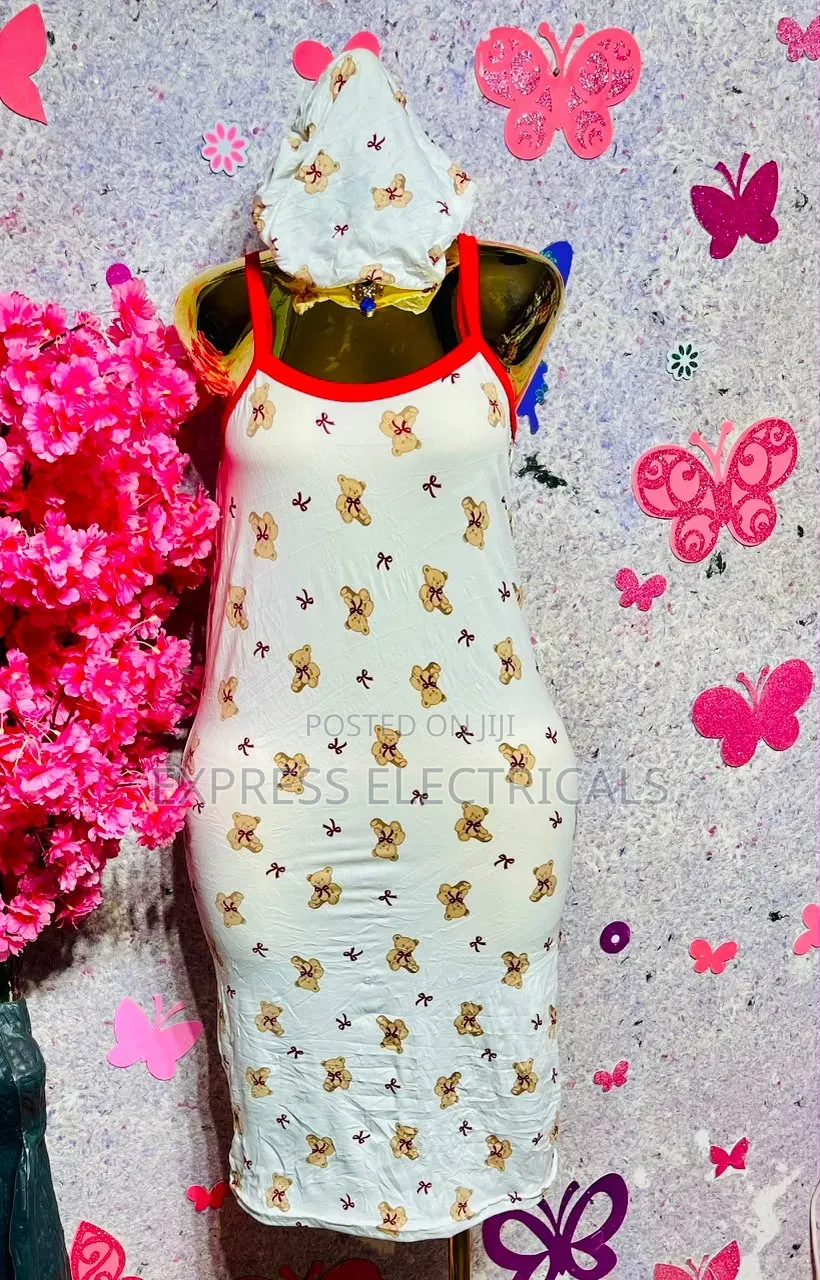 2-in-1 Women's Nightgown With Matching Bonnet - Cute Sleep Dress