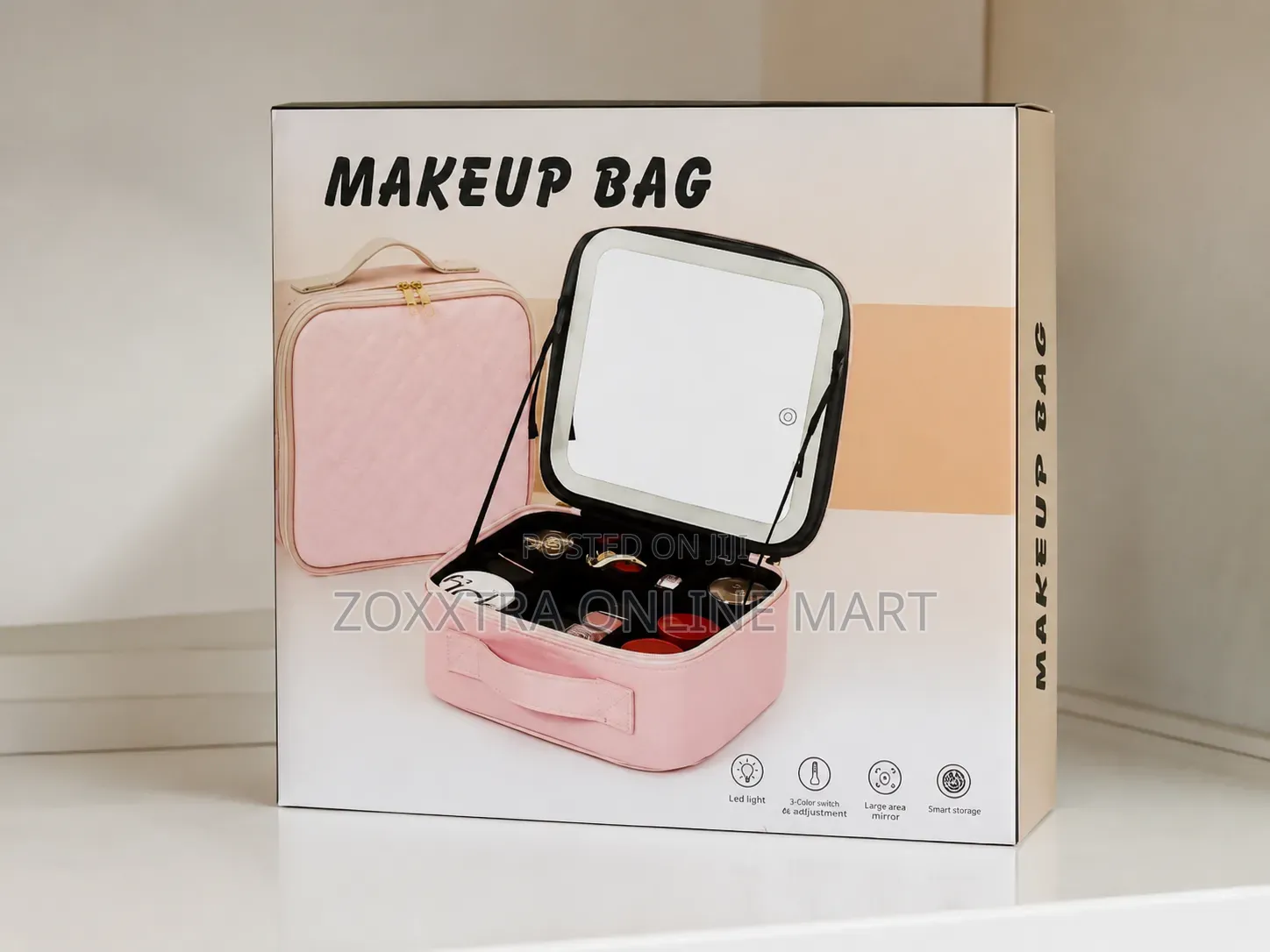 LED Makeup Bag With Built-in Mirror