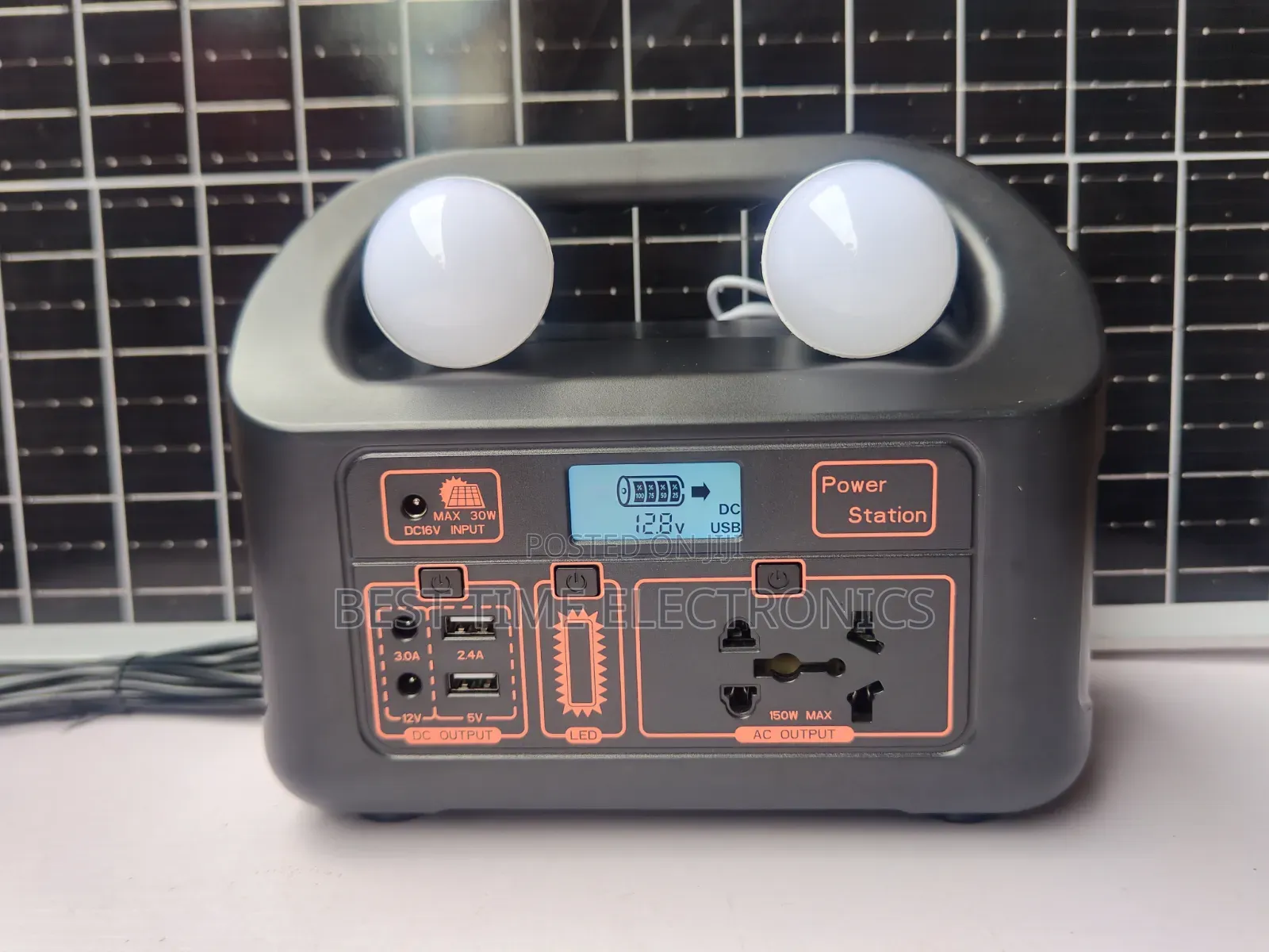 150w Power Station With Solar and Bulbs