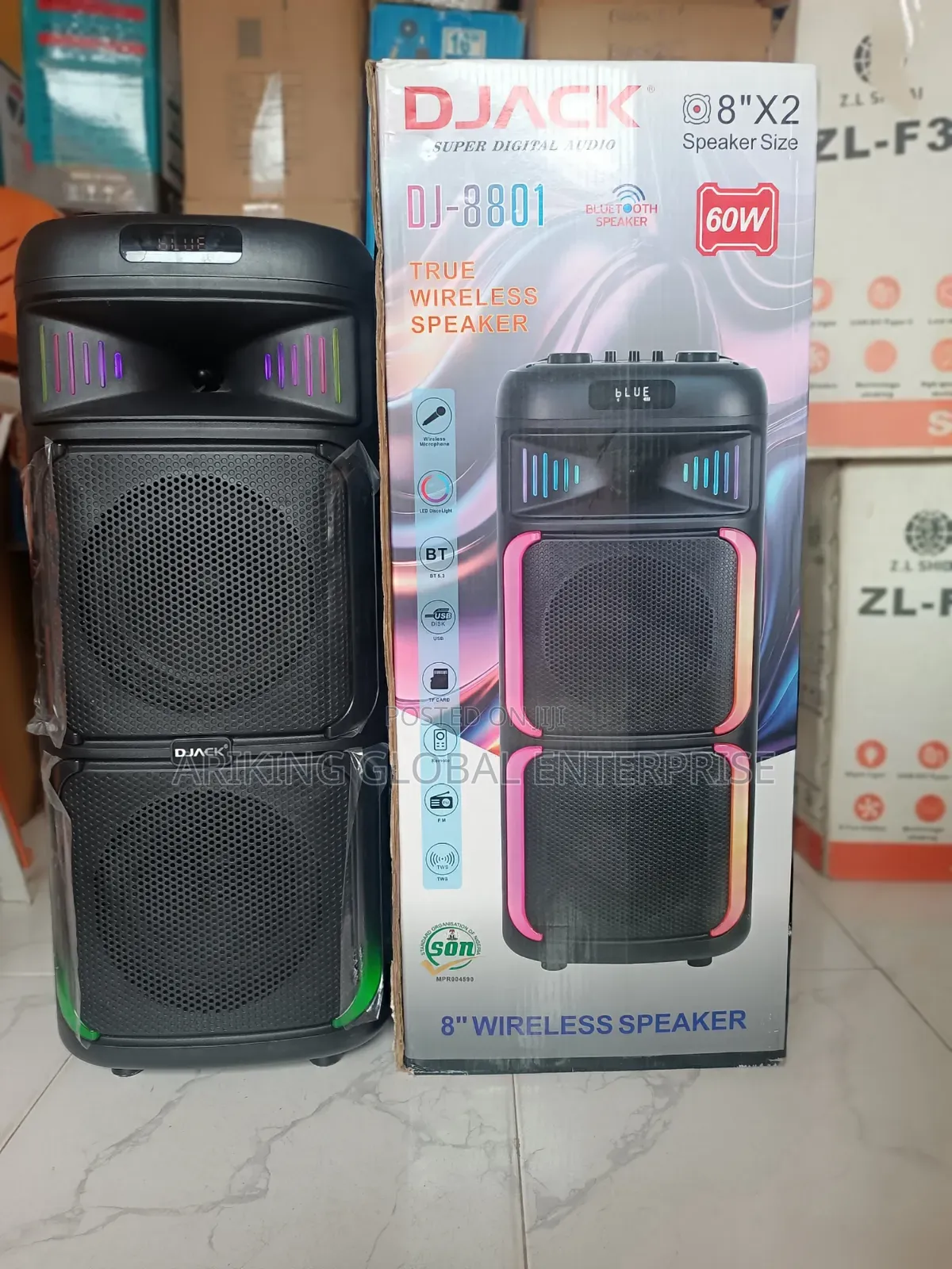  DJACK DJ-8001 8” 60W Powerful Wireless Speaker