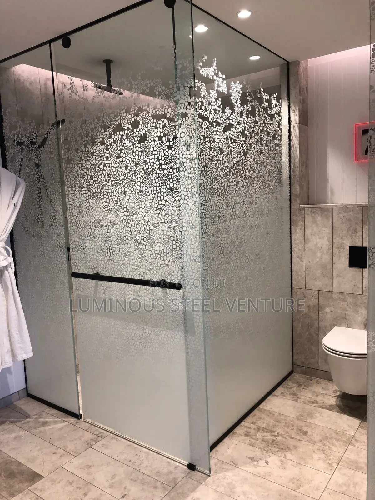 Here, Two Distinct Shower Styles—dark Grey and Frosted—are Depicted.
