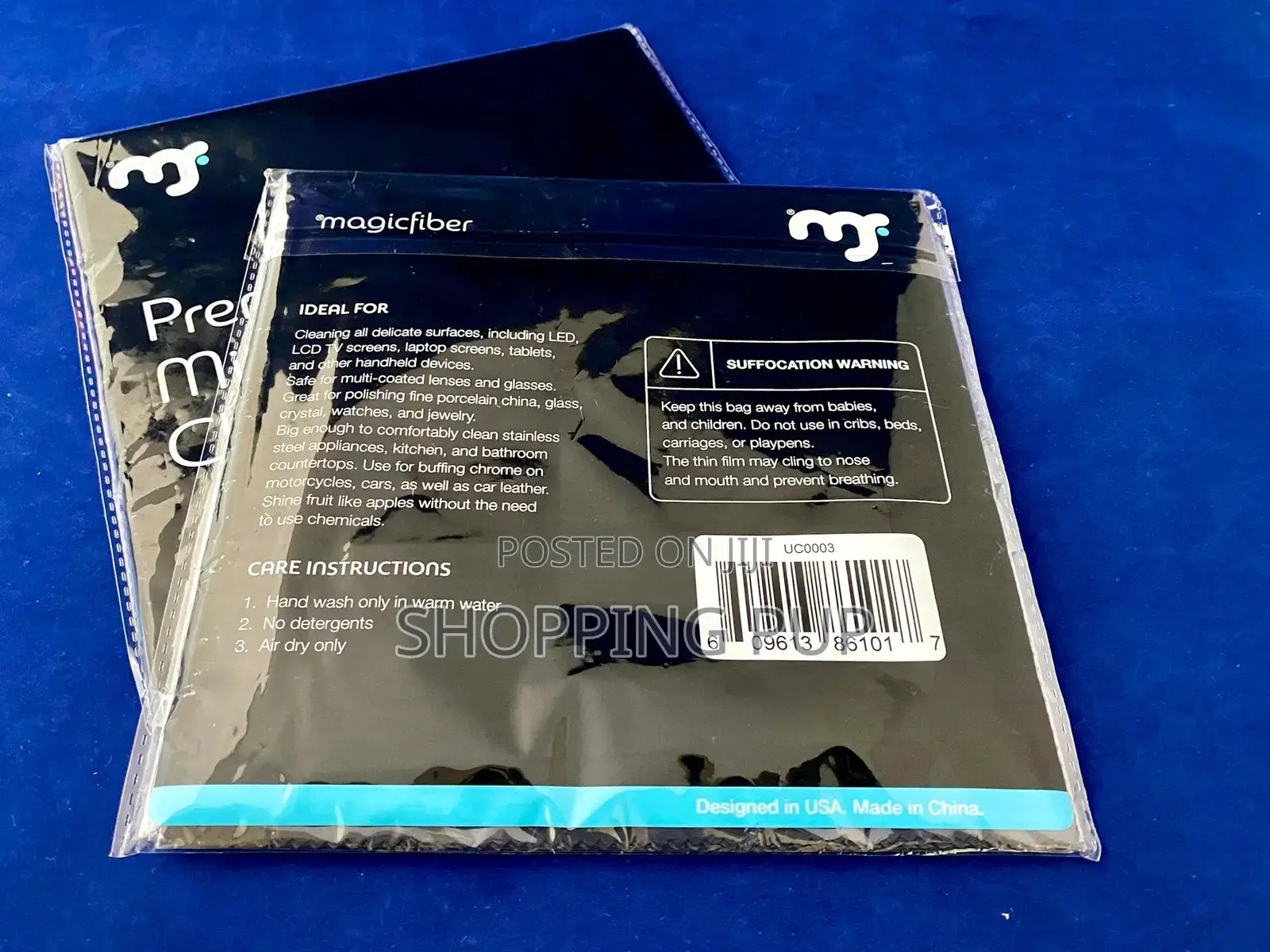 The Big Magicfiber XL 16" X 16" Microfiber Cloth (Black) - Brand New