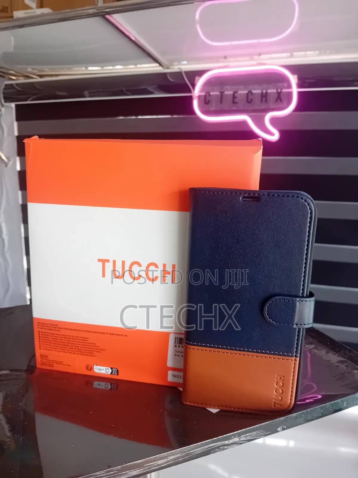 TUCCH Wallet Case for iPhone 17 Pro Max 4 Card Holders, Blue Brown