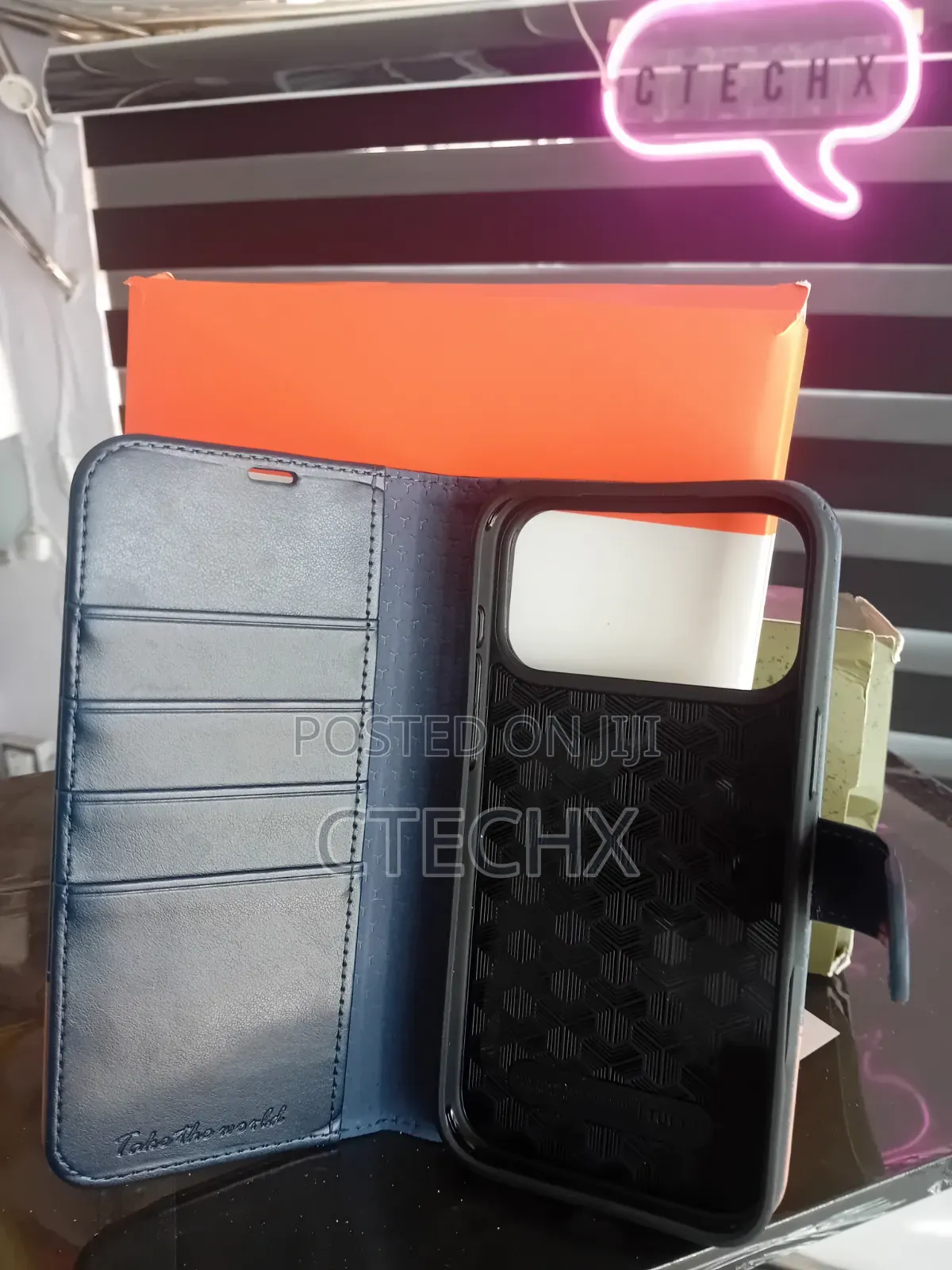 TUCCH Wallet Case for iPhone 17 Pro Max 4 Card Holders, Blue Brown