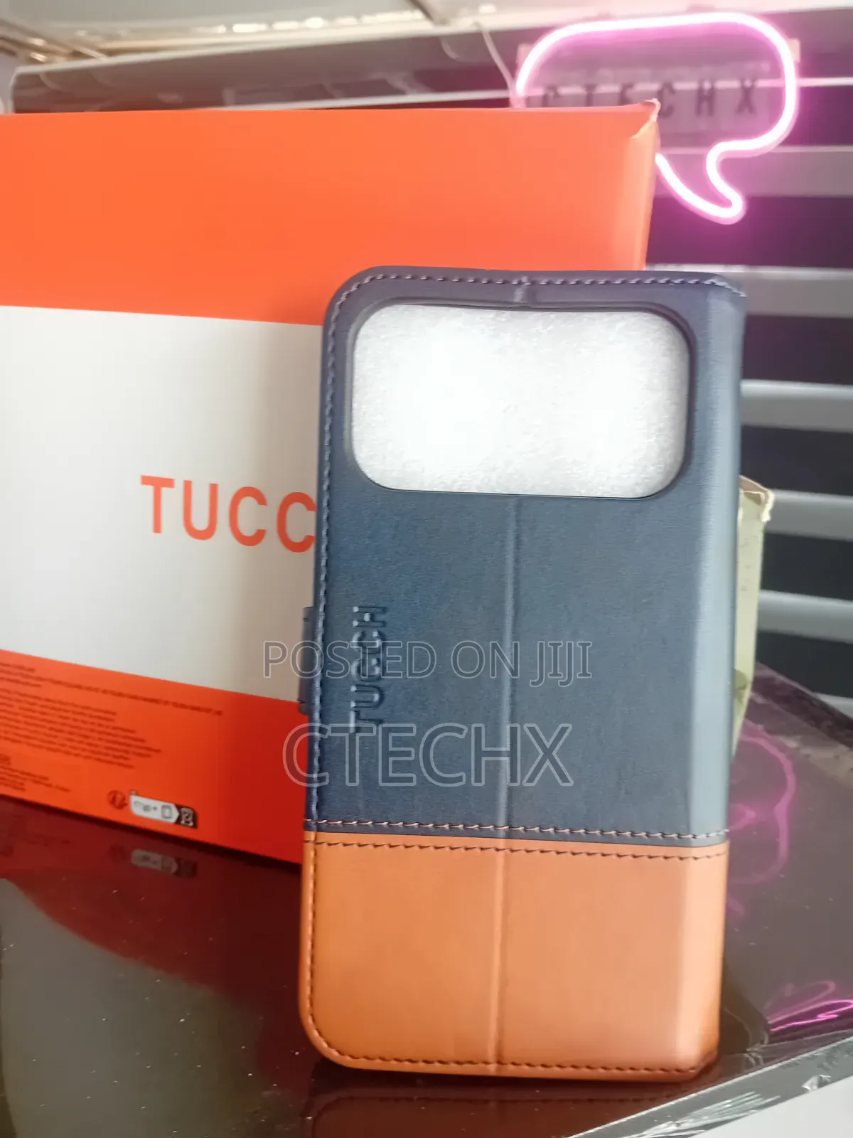 TUCCH Wallet Case for iPhone 17 Pro Max 4 Card Holders, Blue Brown