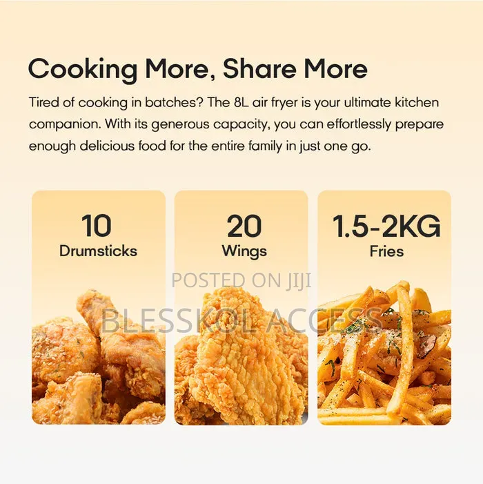Syinix 8L Digital Hot Air Circulation Air Fryer (SAIF75E)