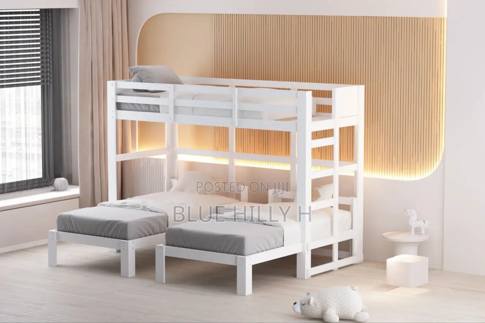 Triple Bunk Bed – 3×6 Ft | Smart, Stylish Space-Saving