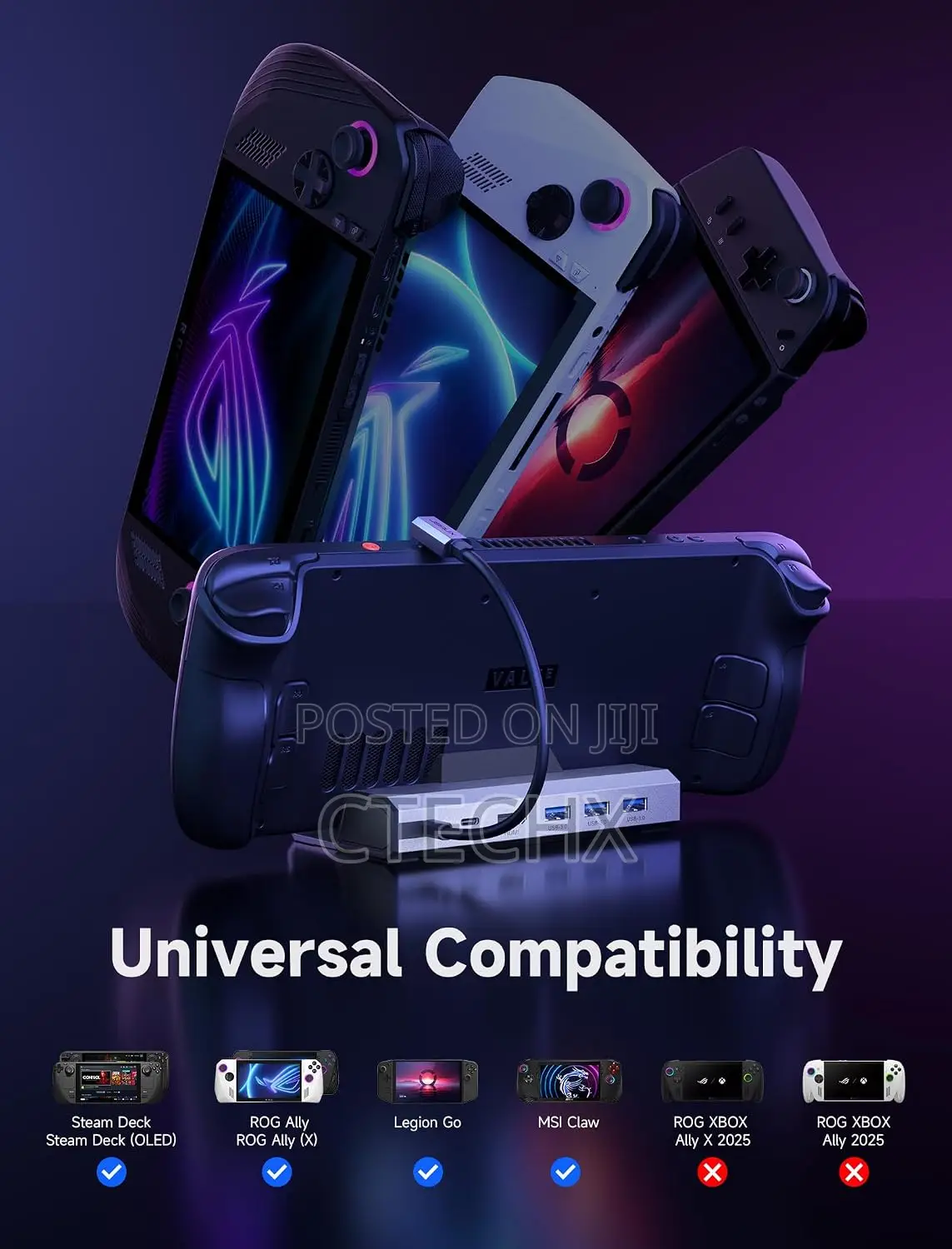 JSAUX 6-in-1 Dock Station at 120Hz HDMI, Gigabit Ethernet, 100W Charge