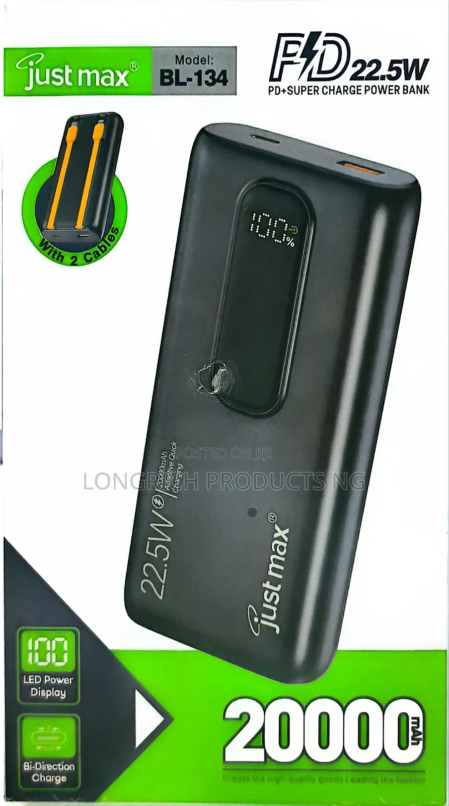 Just Max Original 20000mAh Fast Charging Power Bank