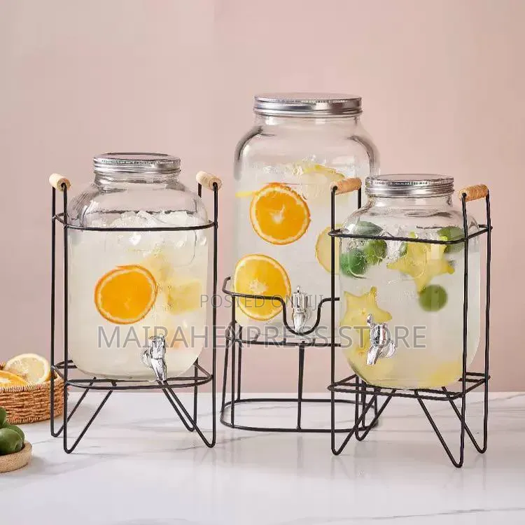 5L and 8L Glass Juice Dispenser With Stand.