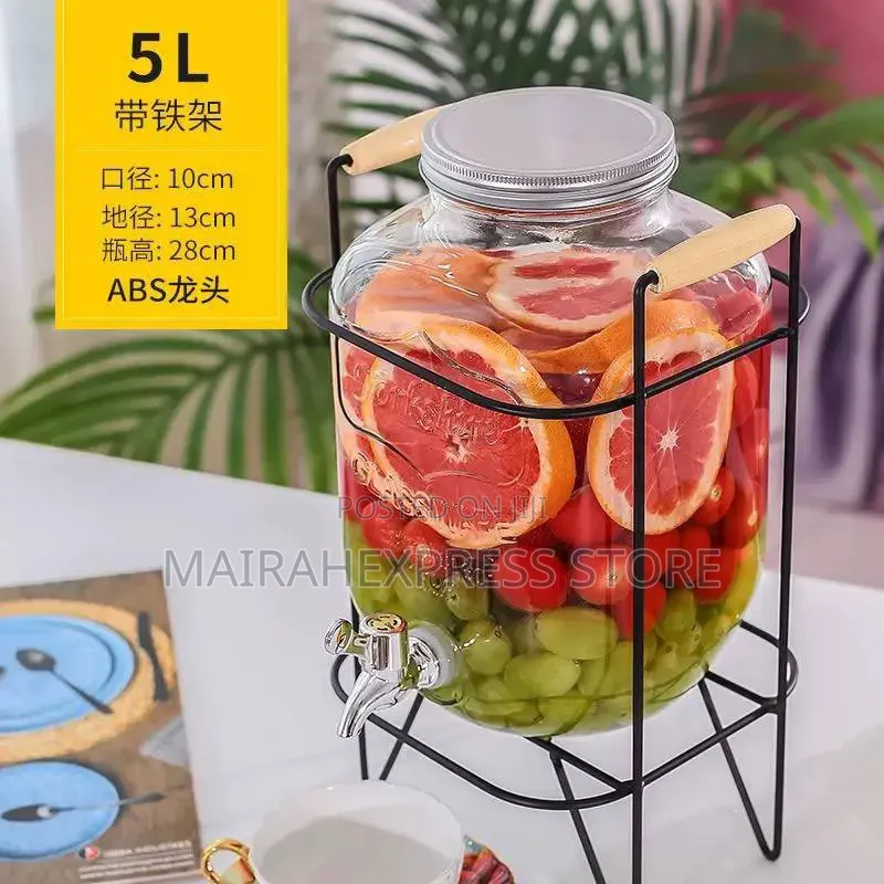 5L and 8L Glass Juice Dispenser With Stand.