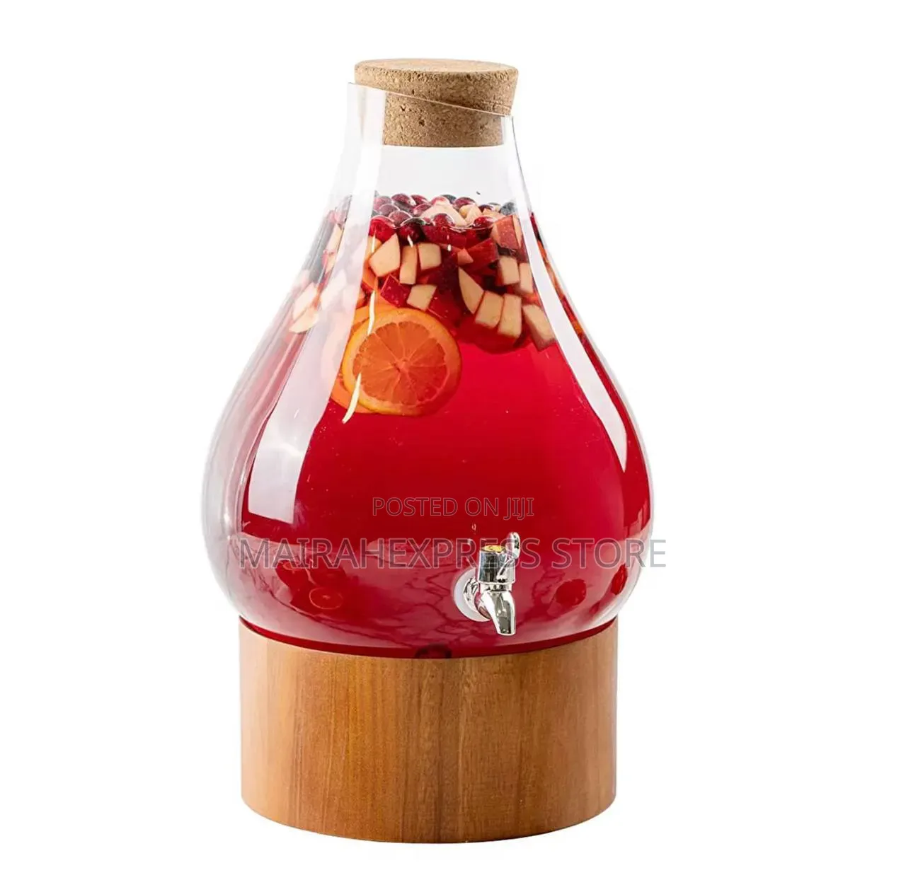 6L and 8L Glass Juice Dispenser With Wooden Stand T2m