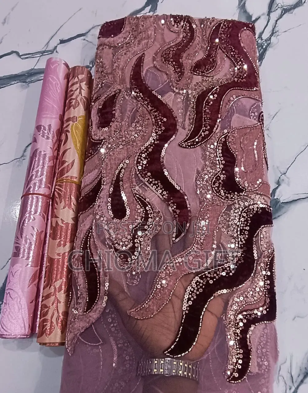 Luxury Velvet Beaded Lace
