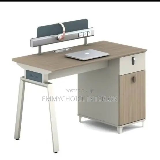 1.2 Meters Office Table With Privacy Screen Power Outlet