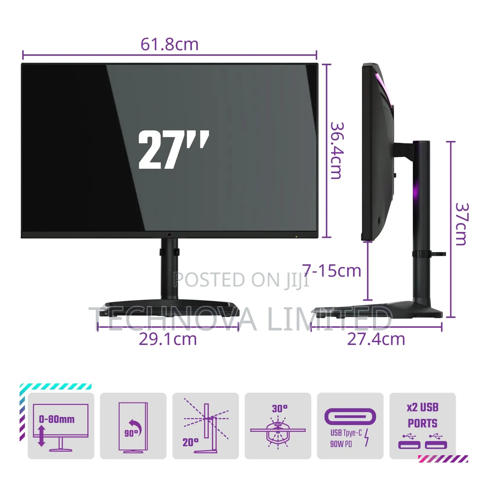 Cooler Master Tempest GP27U 27-Inch Gaming Monitor 160Hz 90w USB-C