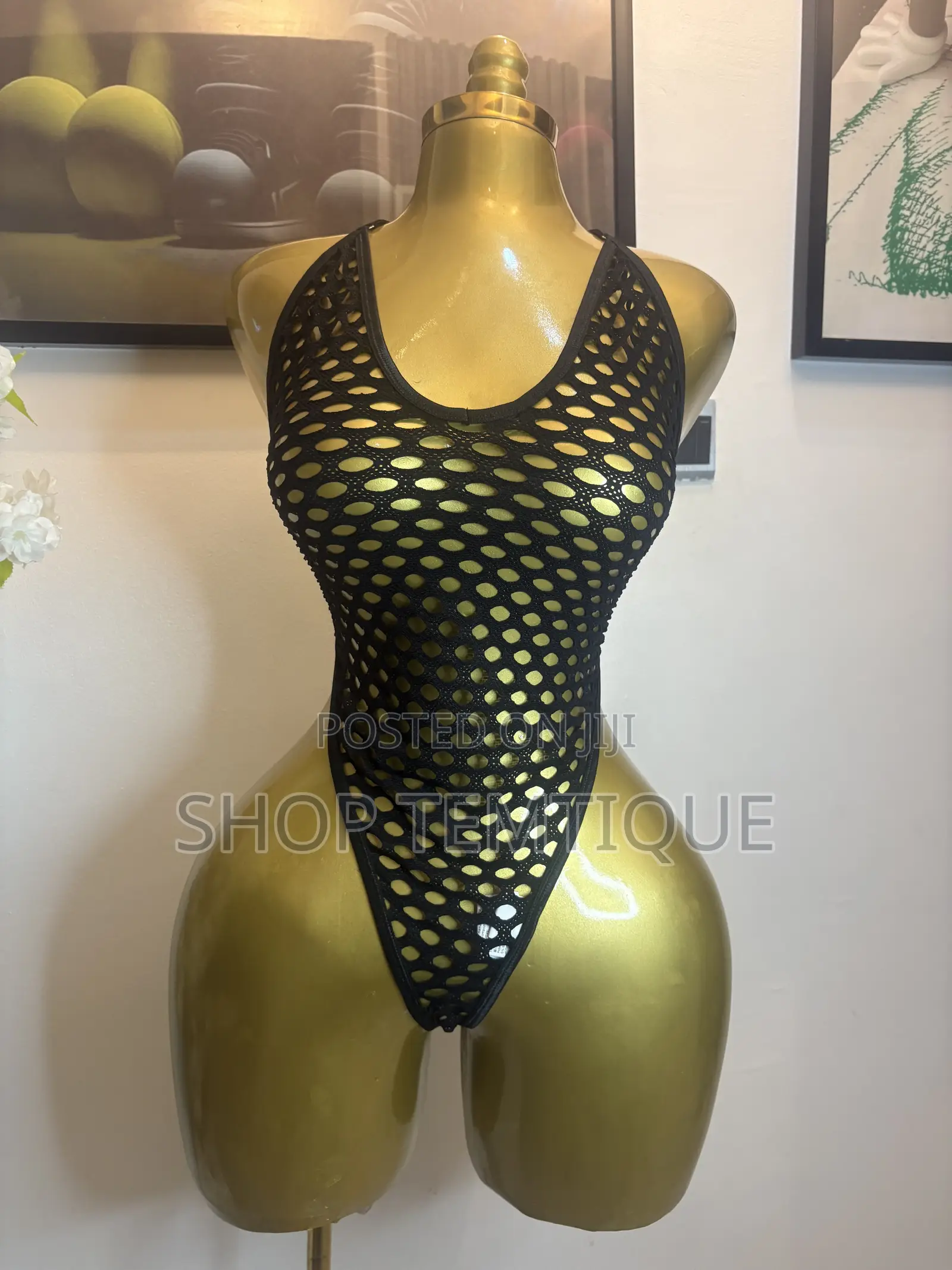 Sexy Black Mesh Bodysuit Lingerie