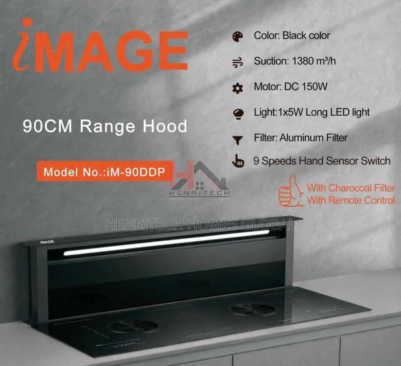 90CM Downdraft Extractor | Auto Opening | Gesture Control | 9 Speed