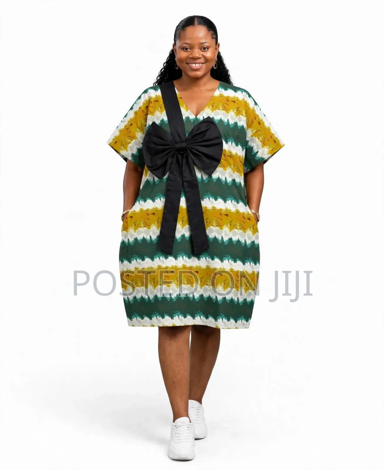 Mustard Yellow Bubu Dress - Tie-Dye Short Long Gown