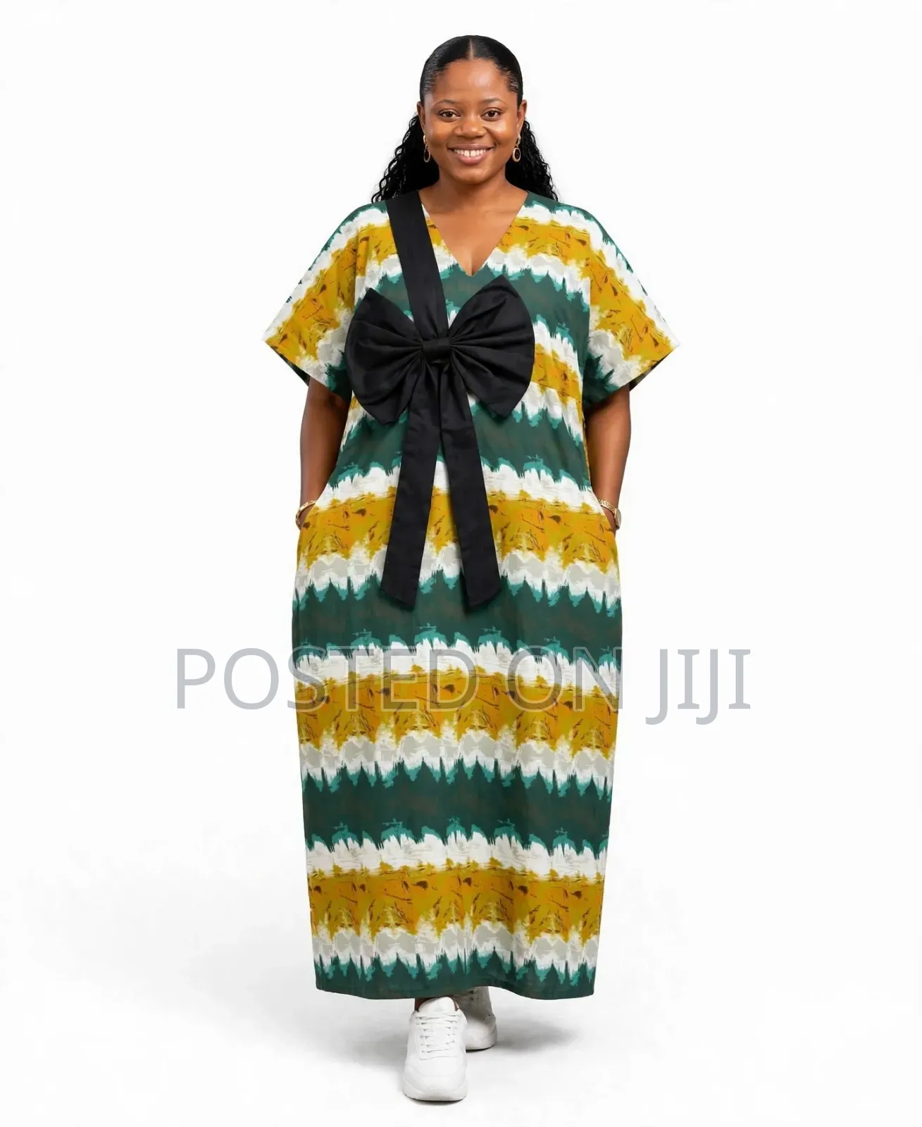 Mustard Yellow Bubu Dress - Tie-Dye Short Long Gown