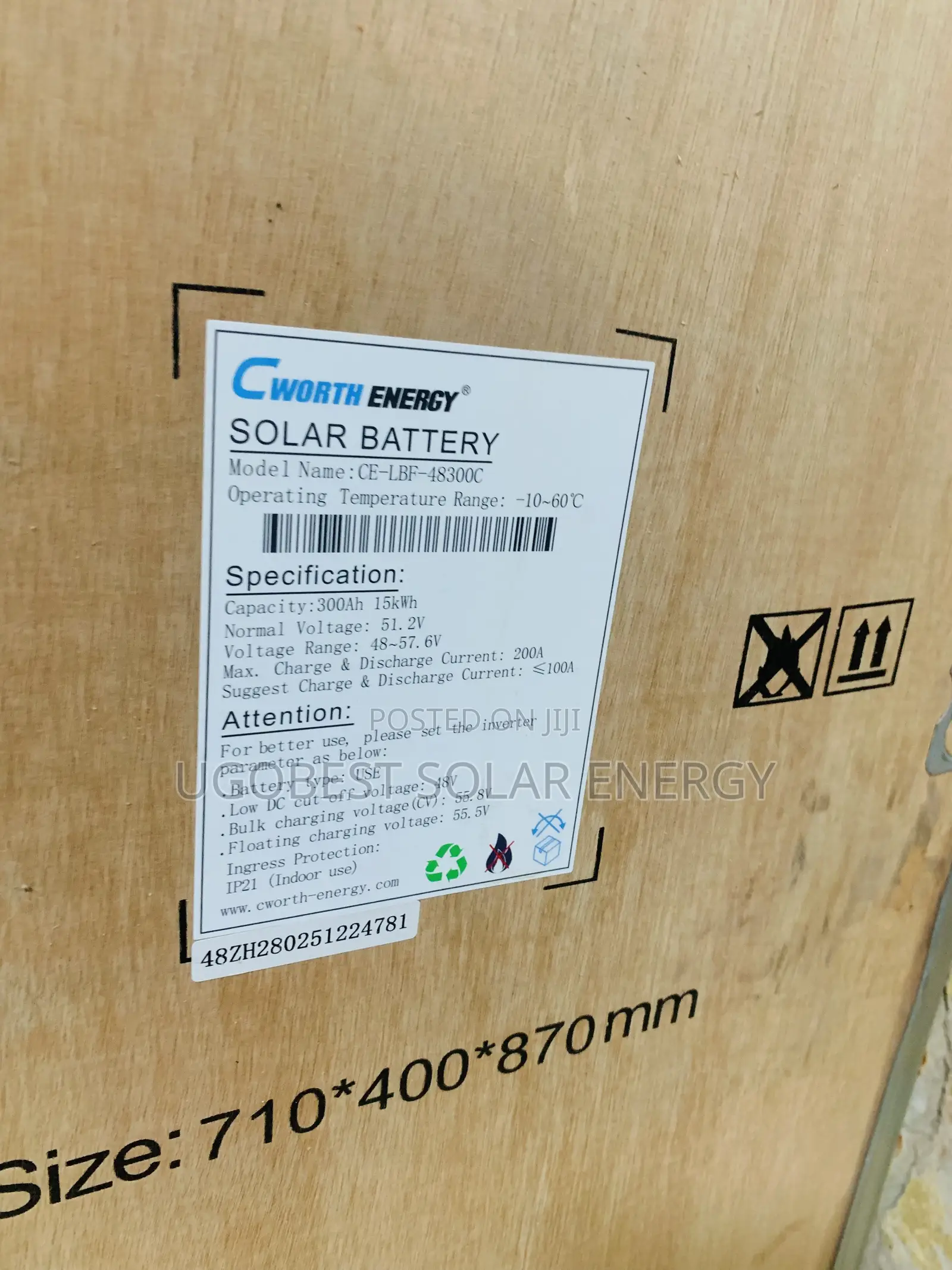 15kwh 51.2v Cworth Lithium Ion Battery