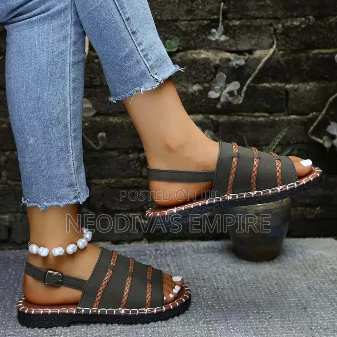Woman Fashionable Braidded Flat Open-Toe Casual Adjustable Sandals