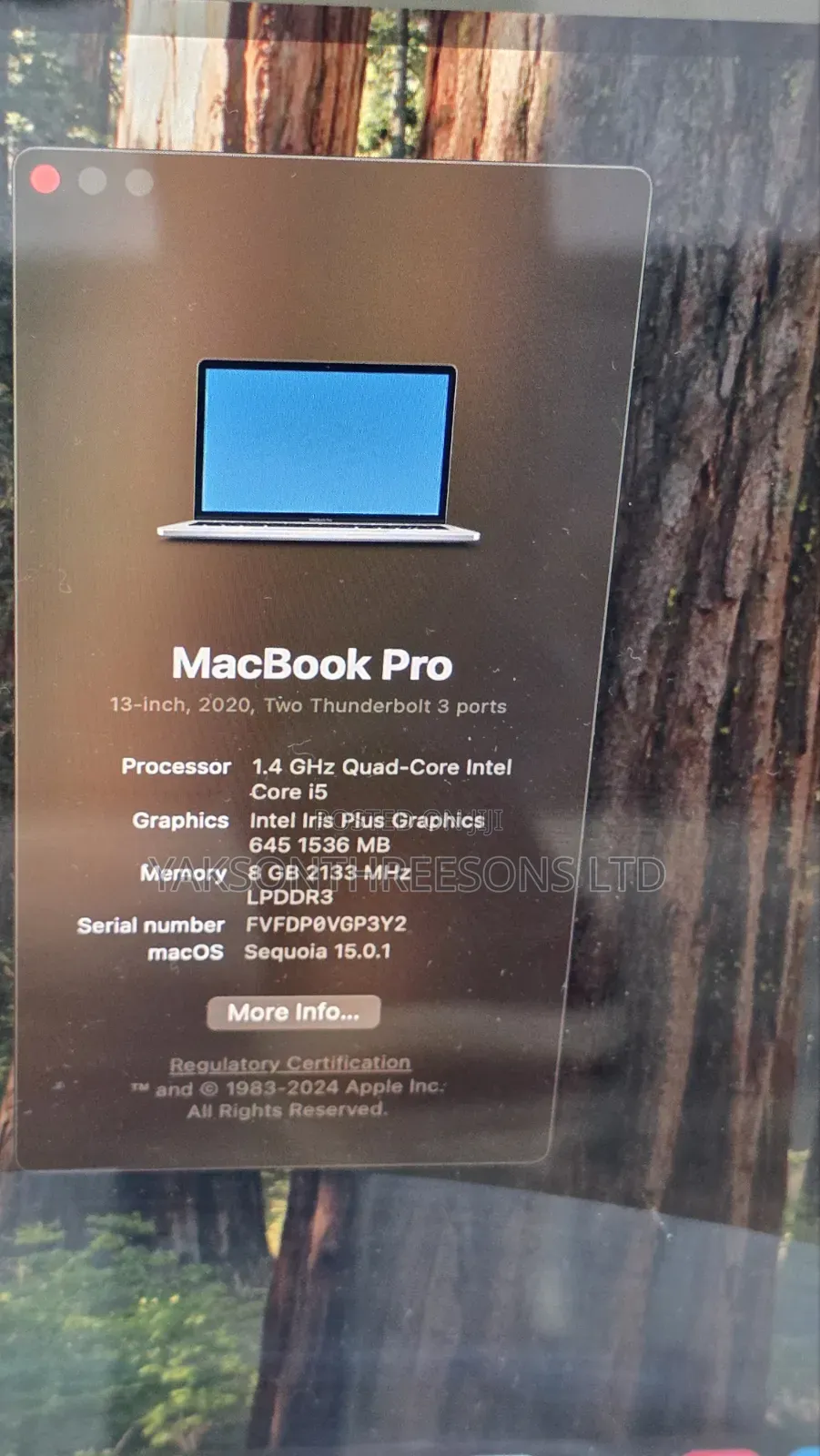 Laptop Apple MacBook Pro 2020 8GB Intel Core i5 SSD 512GB