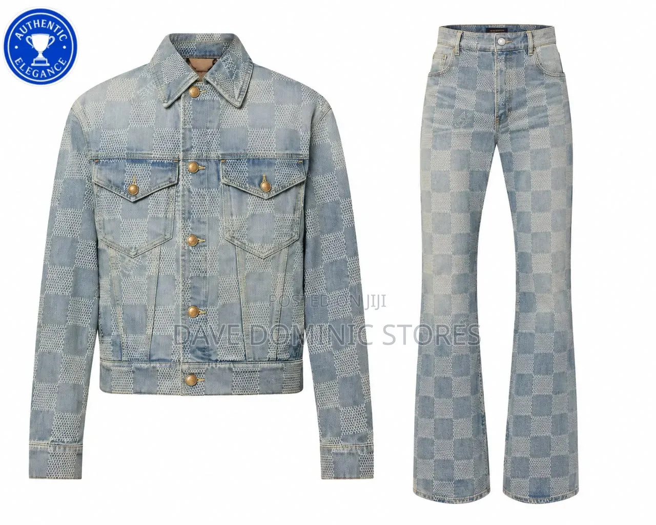 Original Luxury Louis Vuitton Monogram Denim Suit Now Available