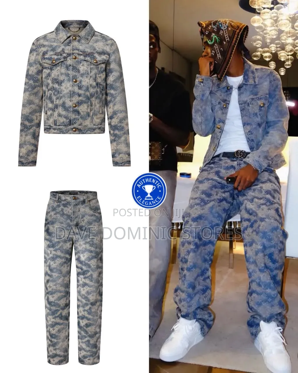 Original Luxury Louis Vuitton Monogram Denim Suit Now Available