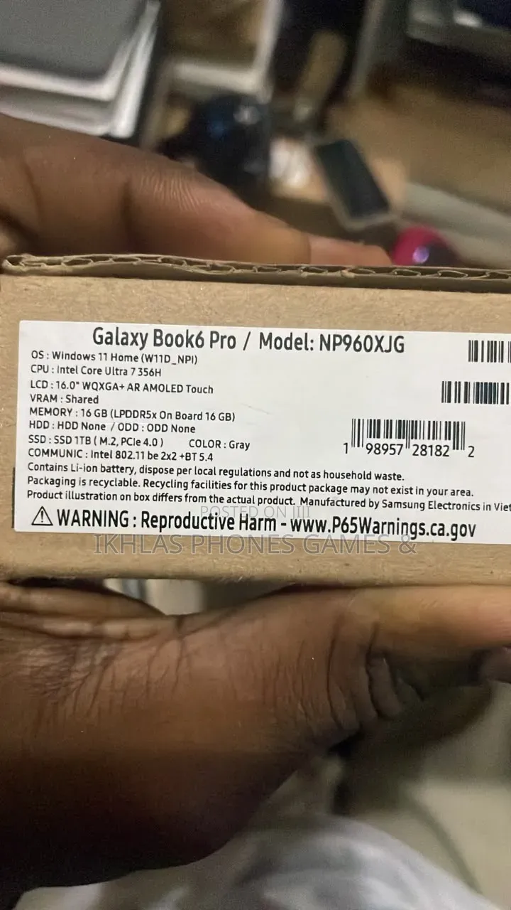 New Laptop Samsung Galaxy Book6 Pro 16GB Intel Core Ultra 7 SSD 1T