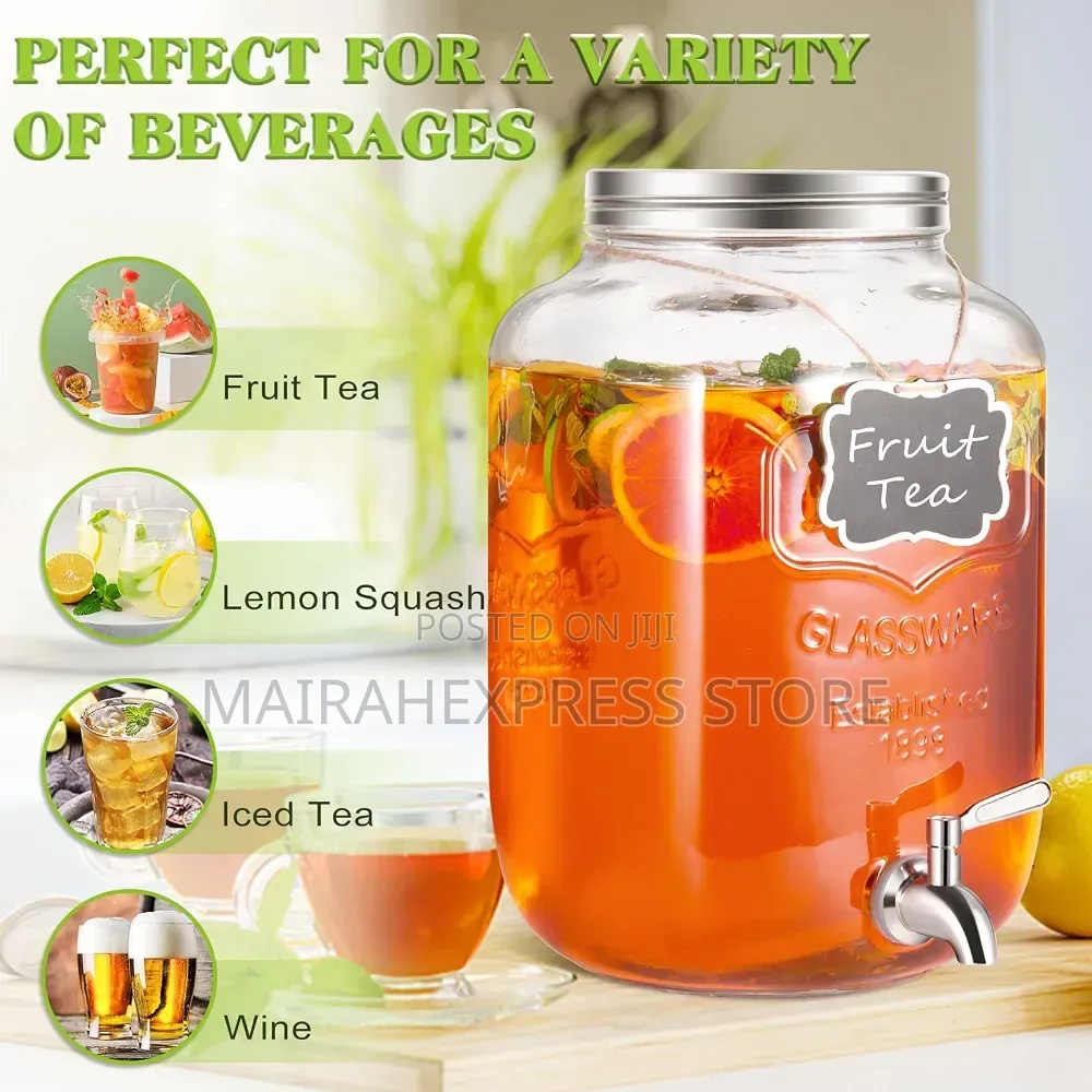 2pcs Glass Juice Dispenser With Stand (8L 16L)