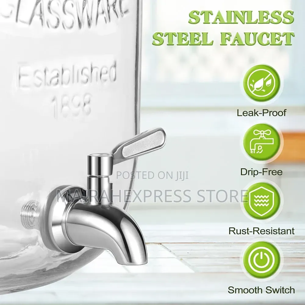 2pcs Glass Juice Dispenser With Stand (8L 16L)
