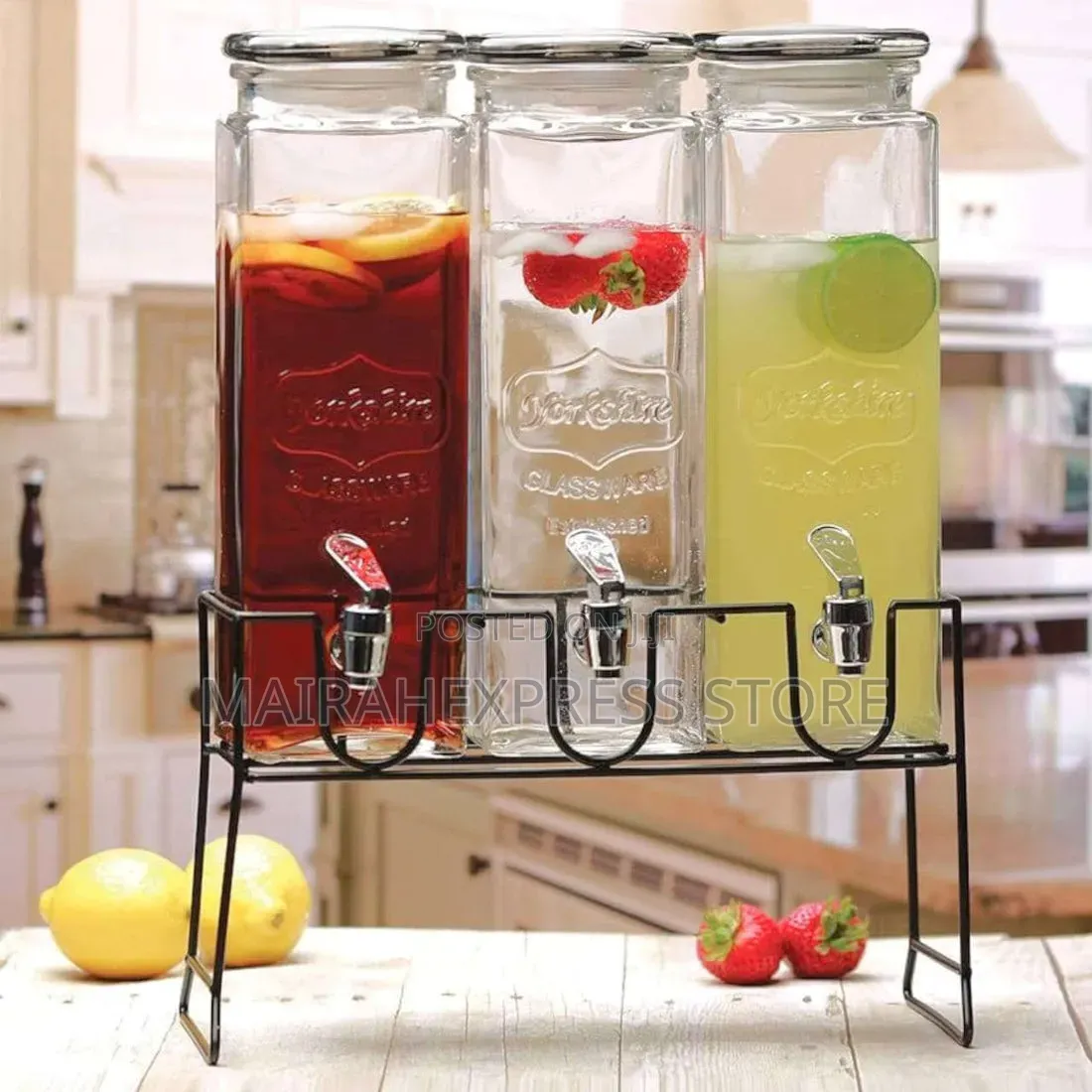 Thickened 3pcs and 2pcs Glass Juice Dispenser With Stand