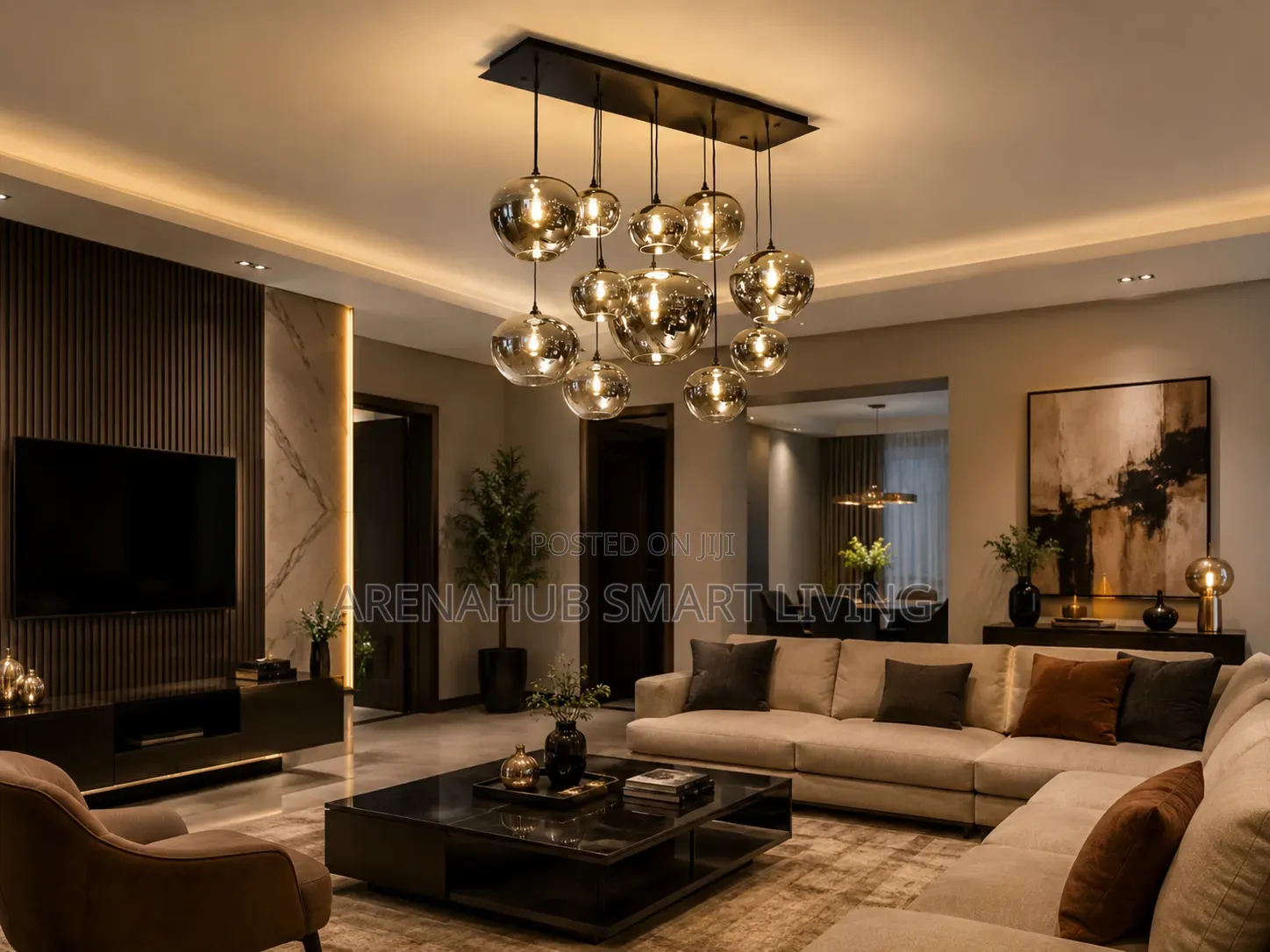 Modern Glass Ball Lamps for Living Room Pendant Chandeliers Bedroom