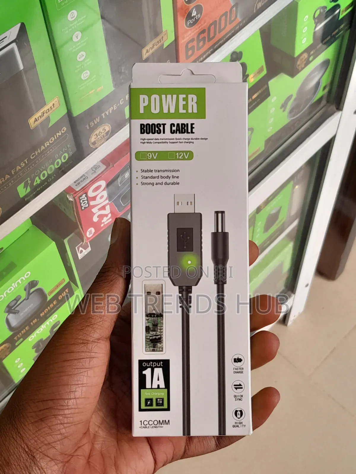 MTN FIBREX Power Boost USB-A to DC 5.5mm Router Cable 9v/12v 1A Output