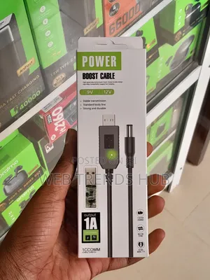 MTN FIBREX Power Boost USB-A to DC 5.5mm Router Cable 9v/12v 1A Output