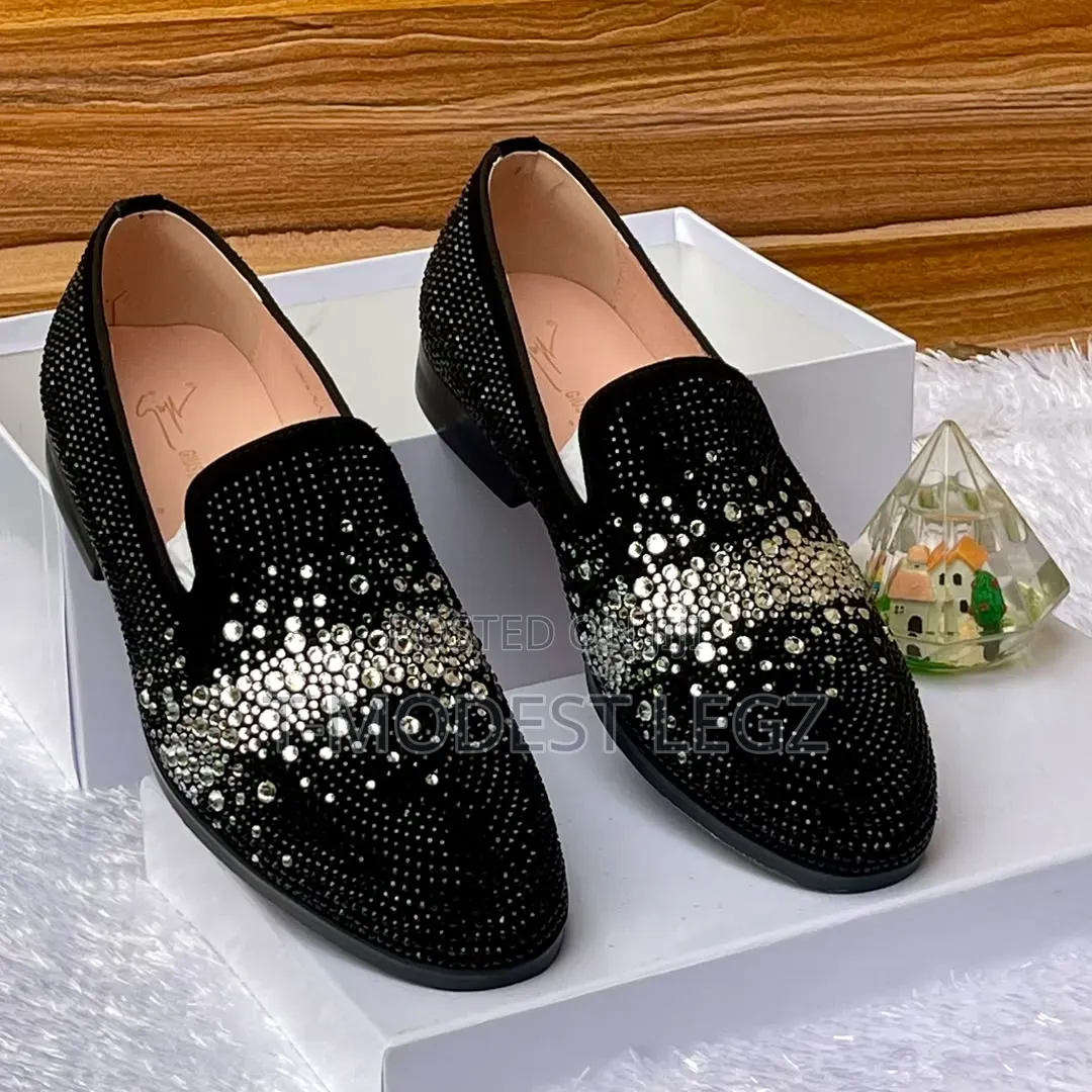 Crystal-Embellished Velvet Men's Luxury Giuseppe Zanotti Loafers