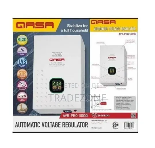 Qasa Powerful AVR-PRO 10000i (10kva) Wall Mount Voltage Stabilizer.