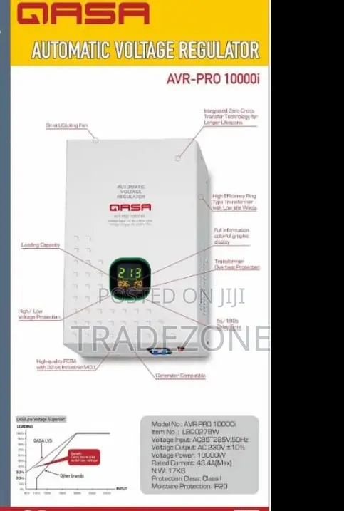 Qasa Powerful AVR-PRO 10000i (10kva) Wall Mount Voltage Stabilizer.