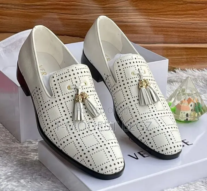Men's Luxury Versace Perforated Tassel Loafers Half-Shoe Mule