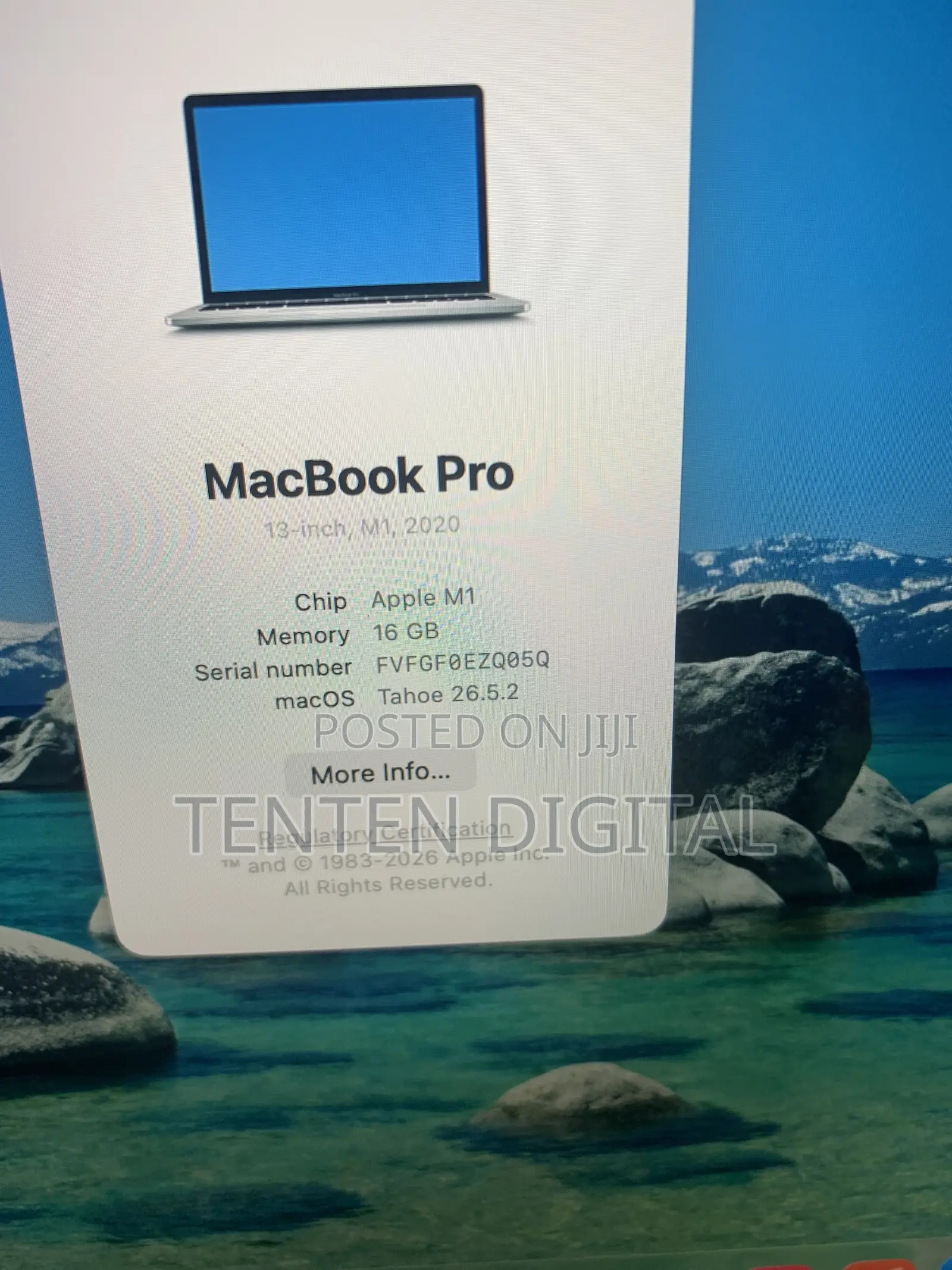 Laptop Apple MacBook Pro 2020 16GB Apple M1 SSD 256GB