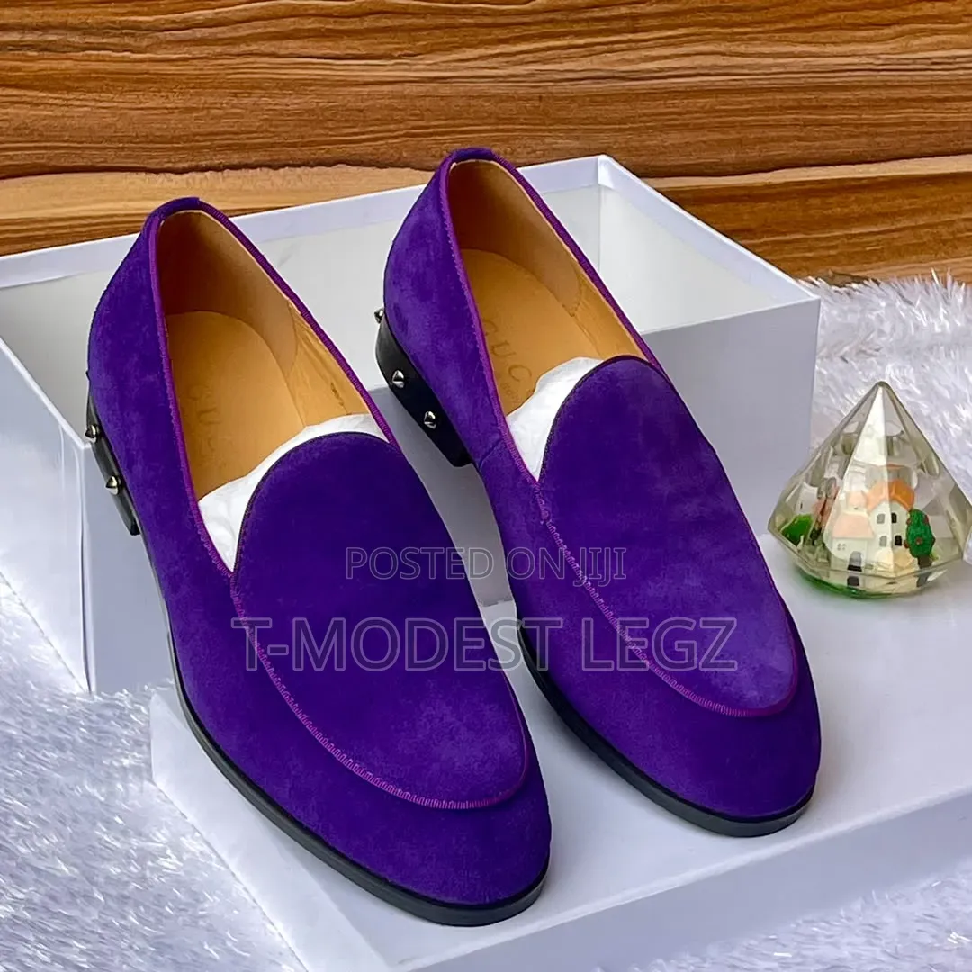 Vibrant Colorways Men's Luxury Crown Embroided Studded Velvet Loafer