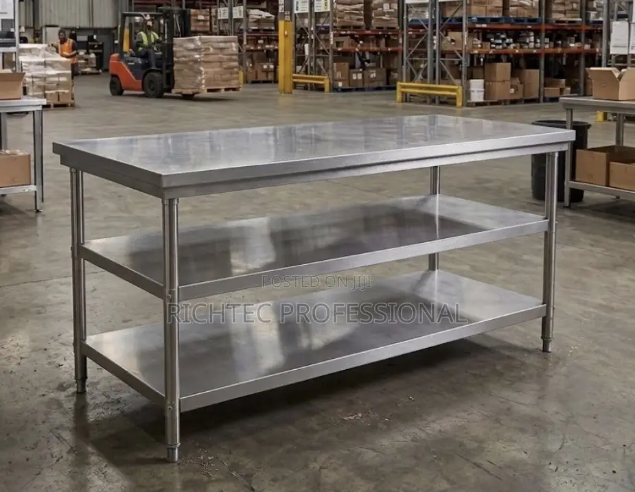 High Quality Heavy-Duty Stainless Steel 3-Tier Worktable