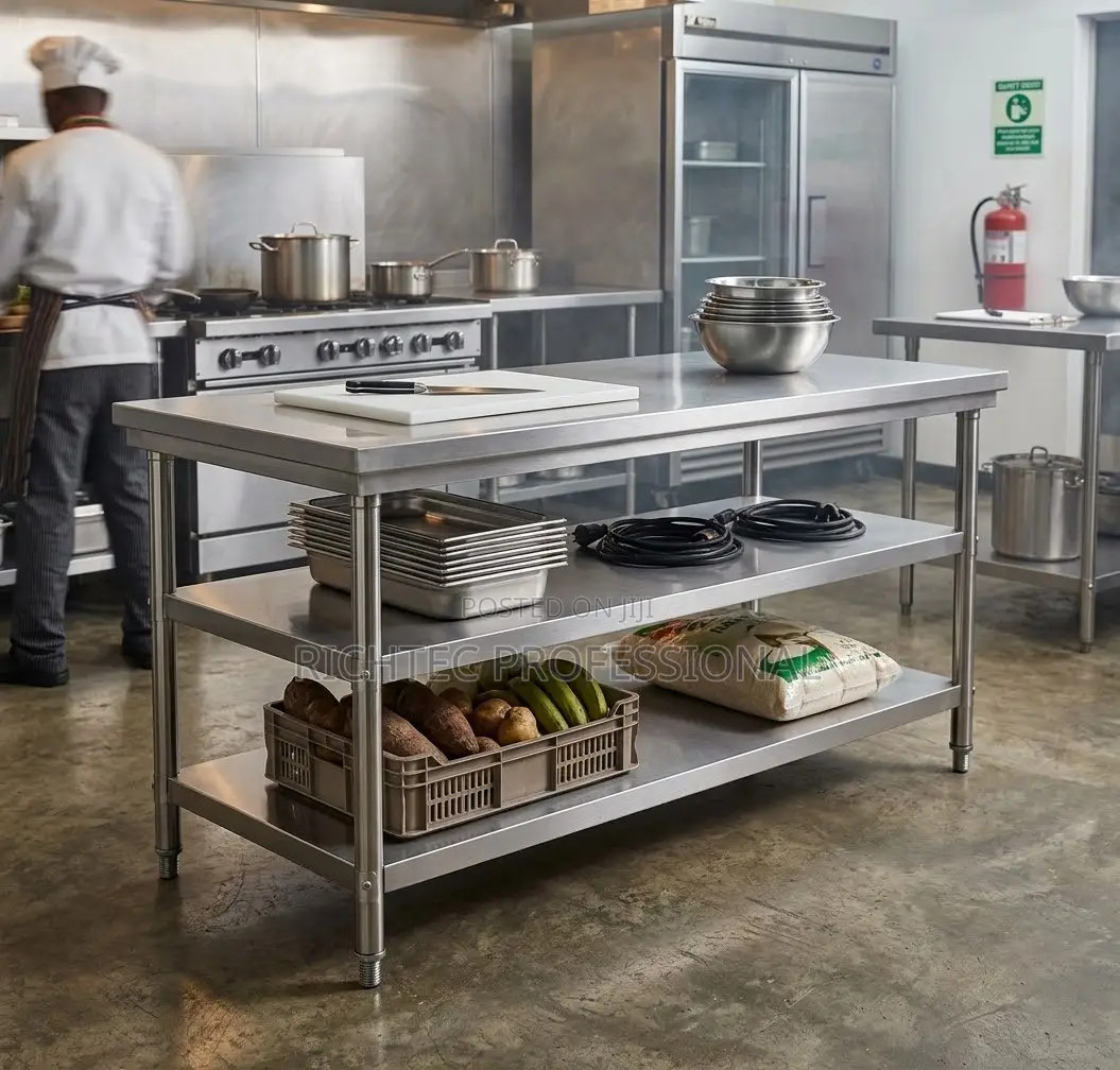 High Quality Heavy-Duty Stainless Steel 3-Tier Worktable