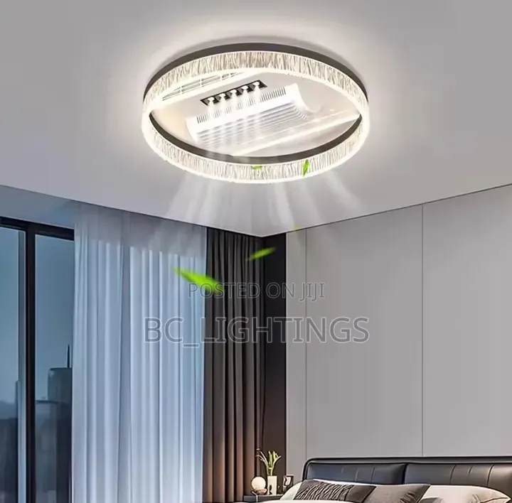 Ceiling Fan Light Living Room Invisible Bladeless With Remote Control