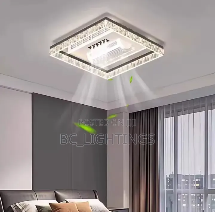 Ceiling Fan Light Living Room Invisible Bladeless With Remote Control