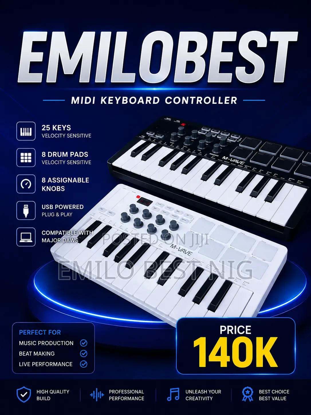 SMK 25 Professional Midi Keyboard With Drum Pad