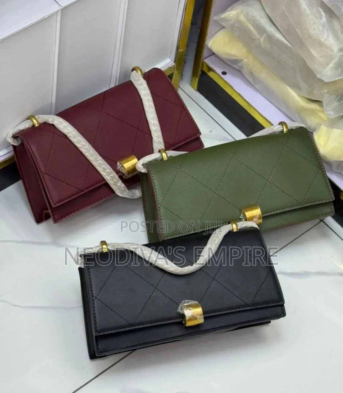 African Quality Vipex Gold Qualited Clasp HandBag