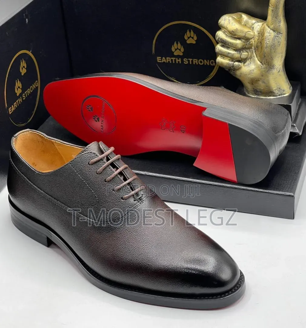Men's Earth Strong Premium Leather Brogue Oxford Shoes With Red Sole