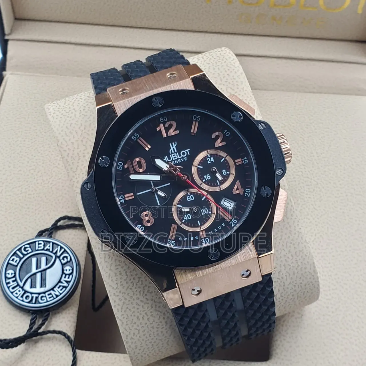 Original Hublot Men's Rubber Strap Watch 100% Authentic Guaranteed
