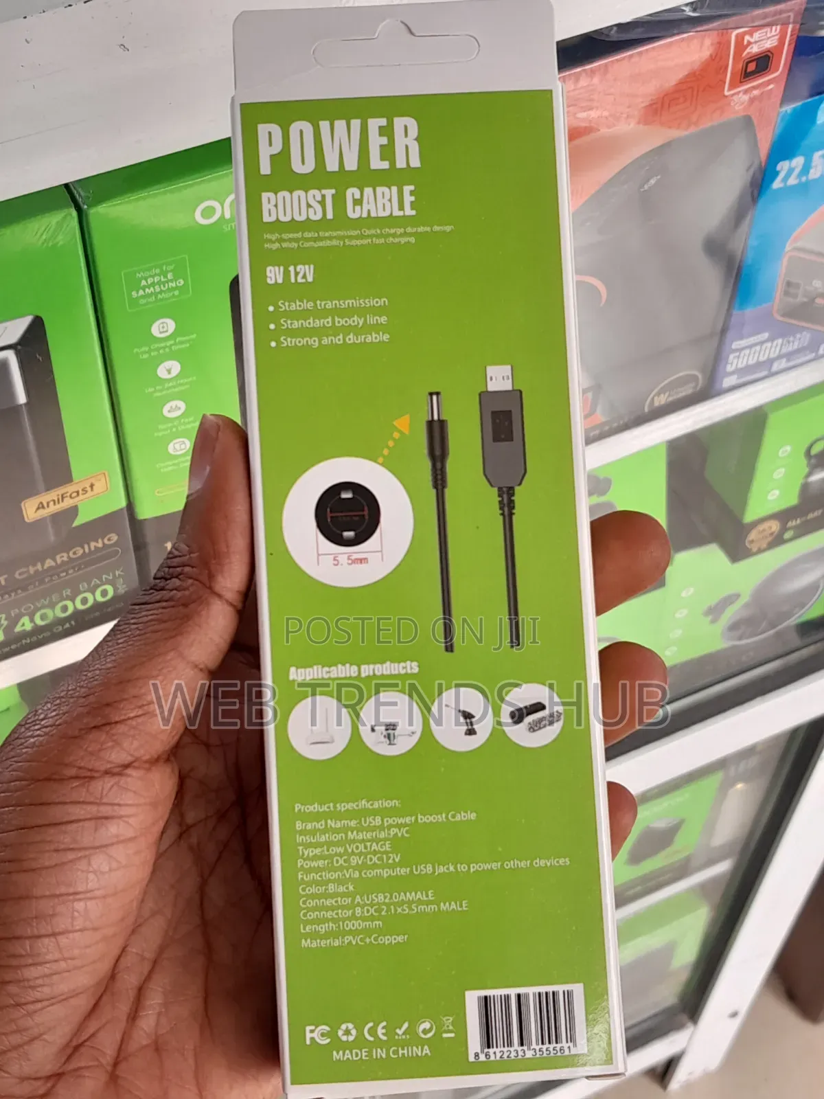 MTN FIBREX Router Power Boost USB-A to DC 5.5mm Step-Up Router Cable